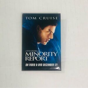 Minority Report Tom Cruise Movie Home Release Promotional Button Pin Back Promo